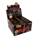 RAW | Black Natural Unrefined Artisan Connoisseur Papers w/ Tips – King Size
