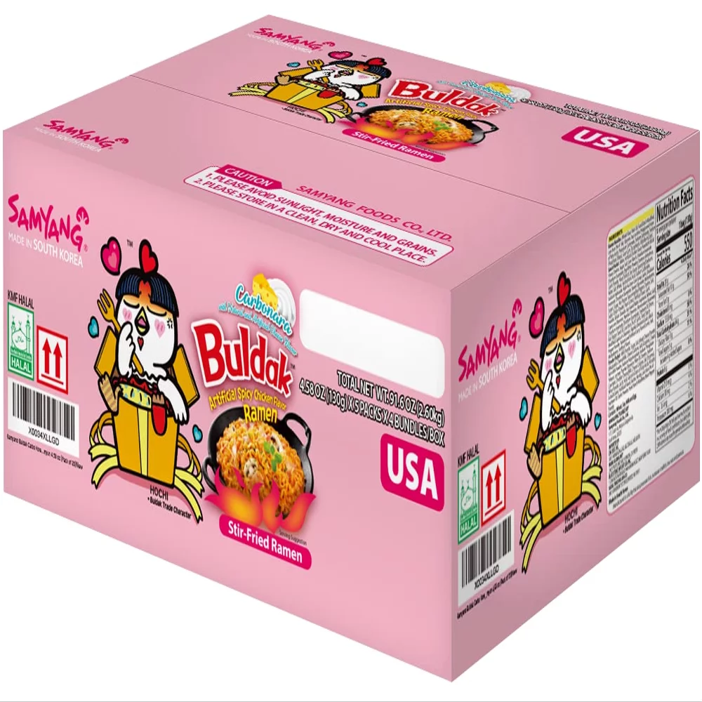 Samyang Buldak Carbonara Ramen Noodles Hot Chicken 130g x 40 Bags
